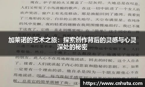 加莱诺的艺术之旅：探索创作背后的灵感与心灵深处的秘密